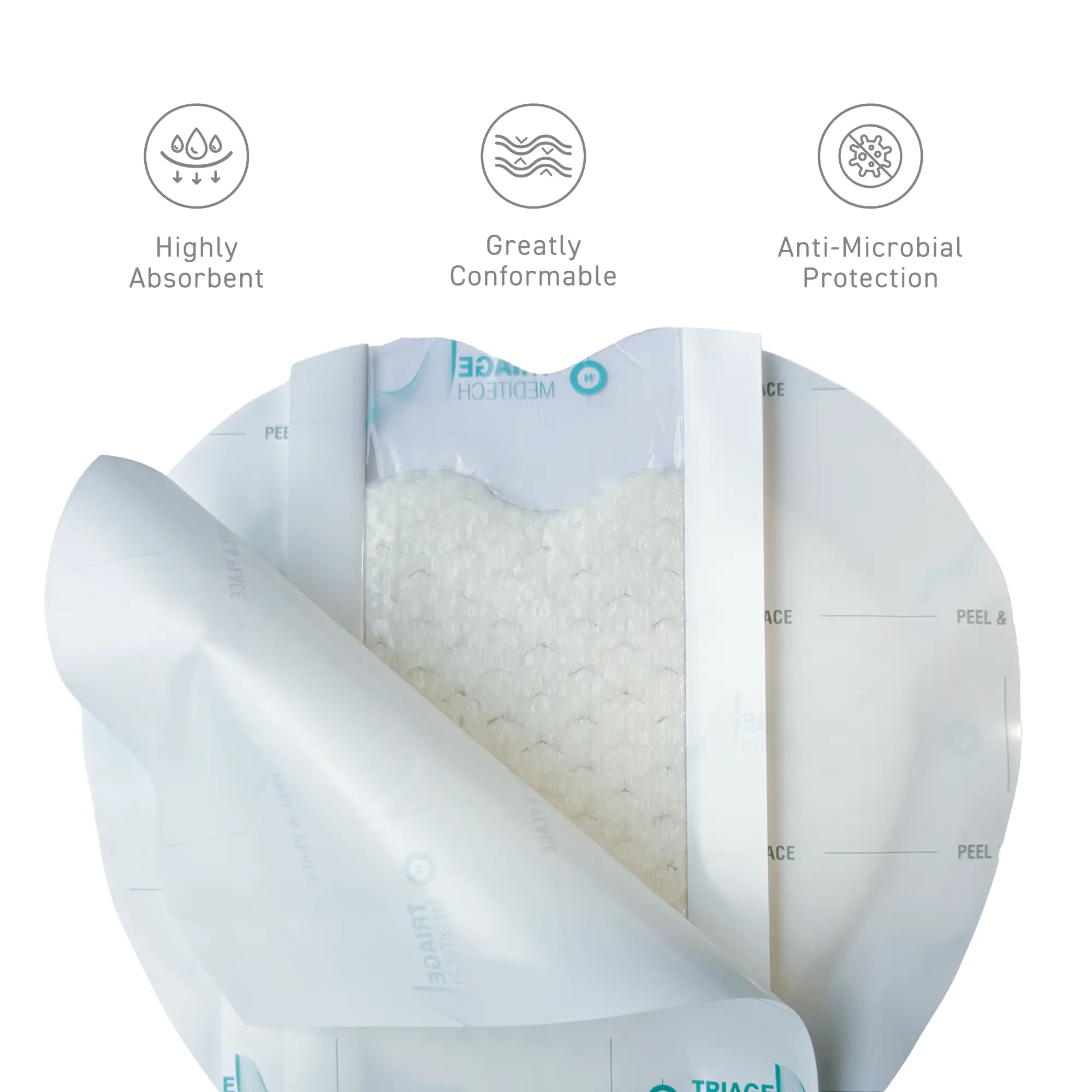 Features of Comfisorb-Flexi™ Silicone Foam Dressing 18cm x 18cm