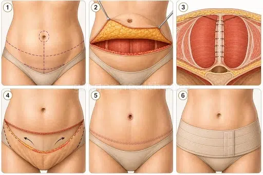 abdominoplasty surgical procedure illustration abdominoplasty surgical procedure illustration